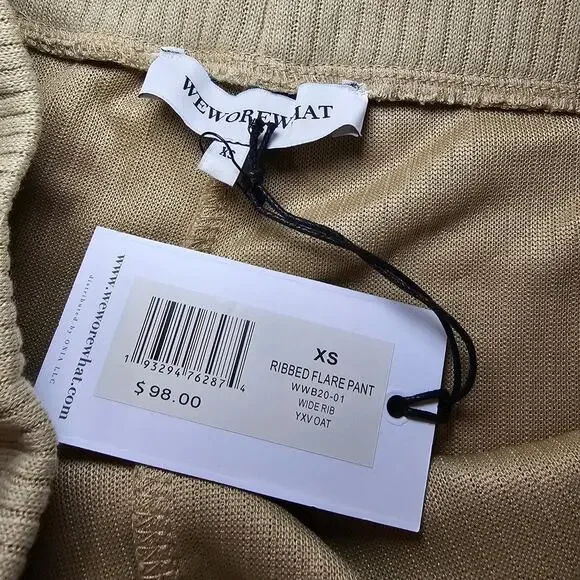 We‎ Wore What Ribbed Flare Pant Oat Size XXS - Picture 4 of 10